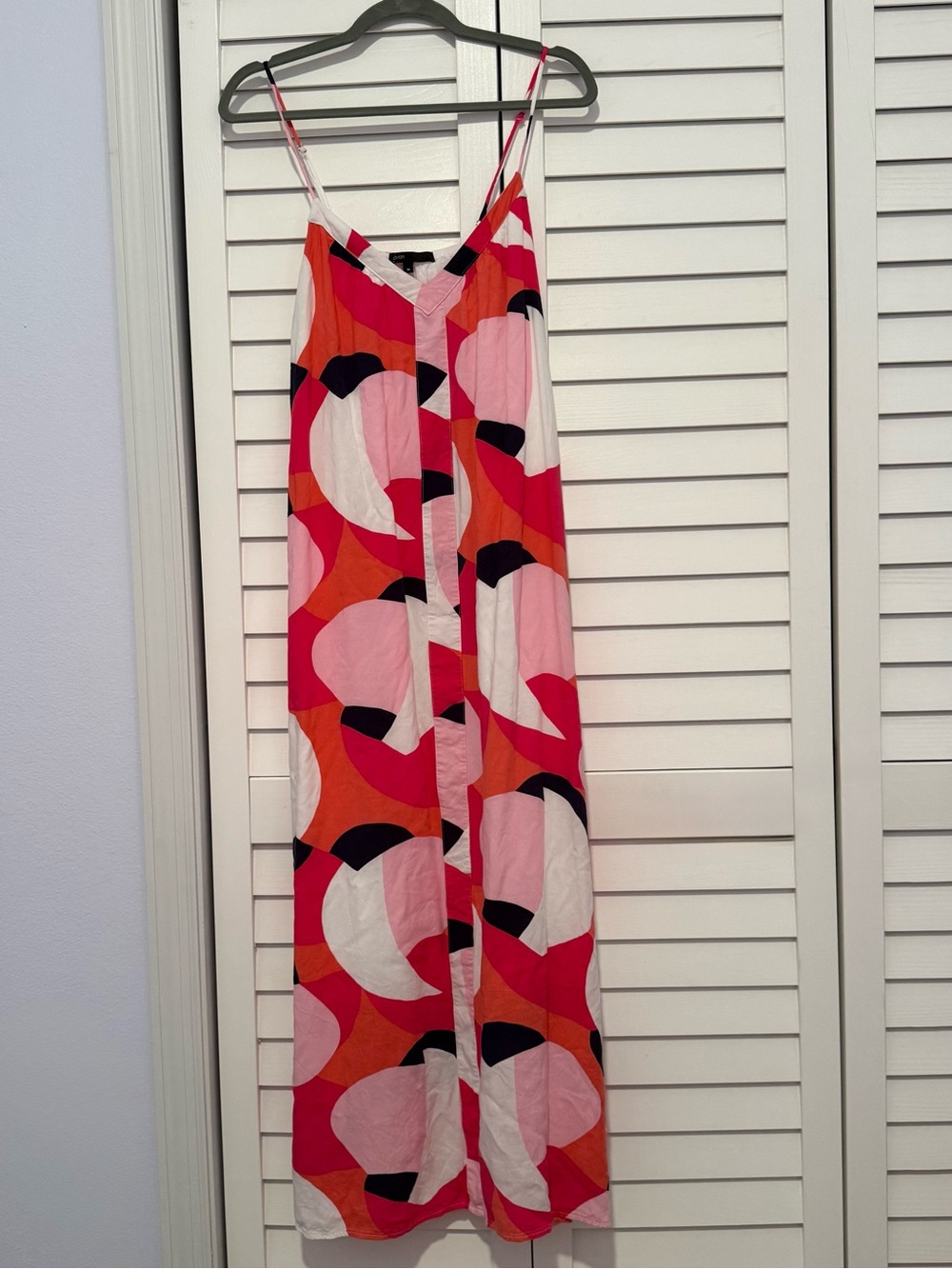 Gibson Hi Sugarplum Noguchi Pink Orange Geometric Maxi Dress Boho Flowy Size M